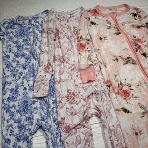 Posh Peanut Convertible One Piece Sleepers 18-24 Months Set of 3 Pajamas NWOT